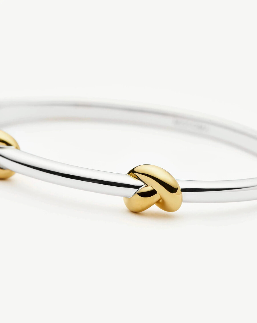 bracelet jonc articulé lucy williams à nœud - or et argent