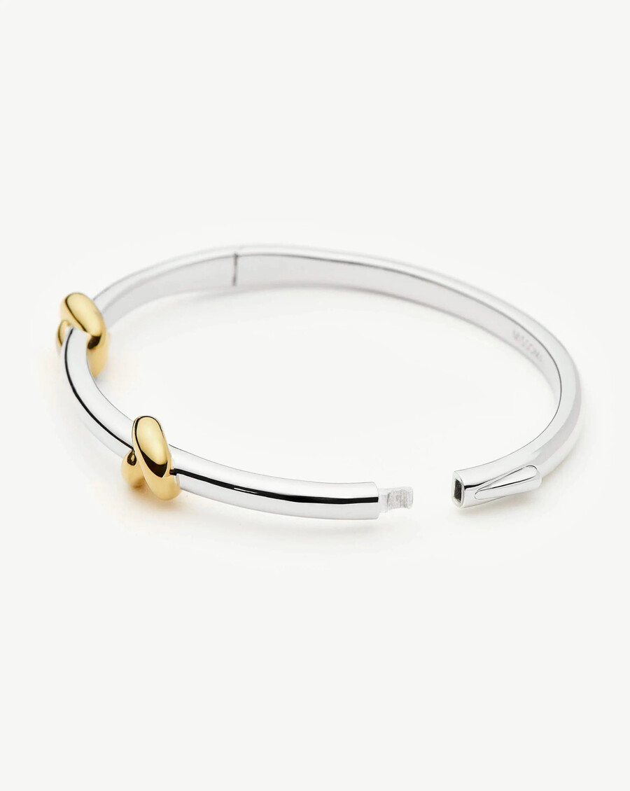 bracelet jonc articulé lucy williams à nœud - or et argent