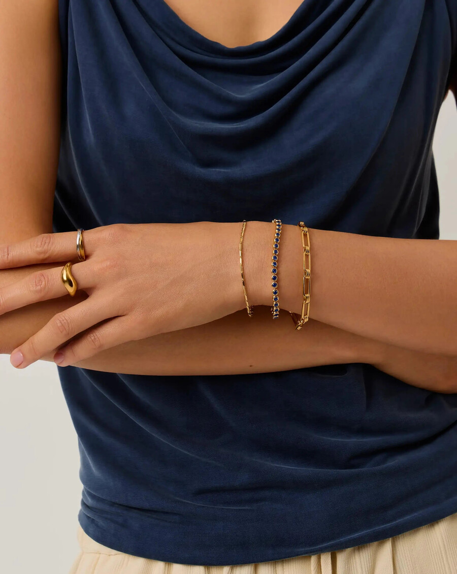 bracelet à maillons horizon de lucy williams - vermeil en or 18 carats