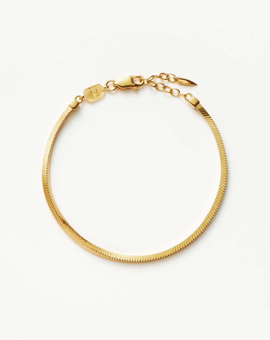 bracelet lucy williams à maillons carrés serpent - or
