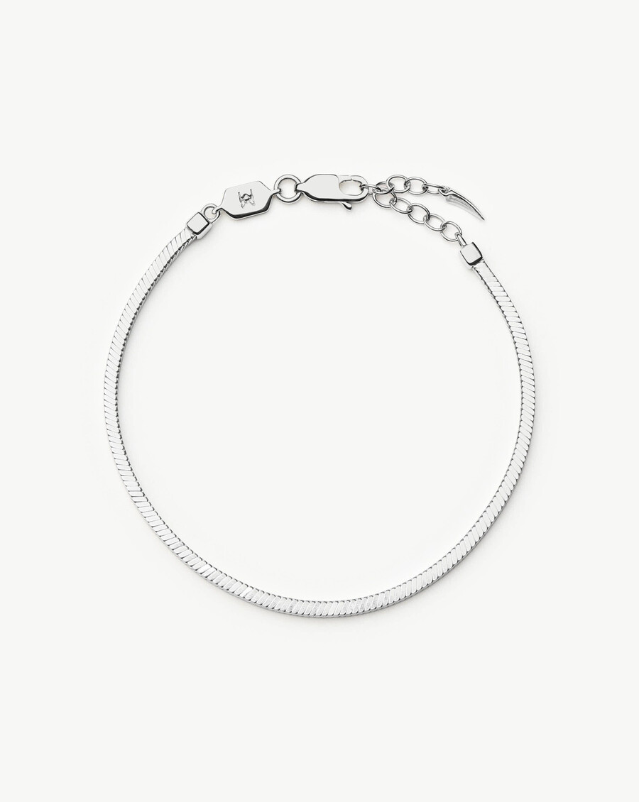 bracelet lucy williams à maillons serpent carrés - argent