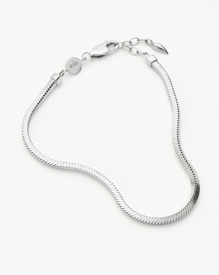 bracelet lucy williams à maillons serpent carrés - argent