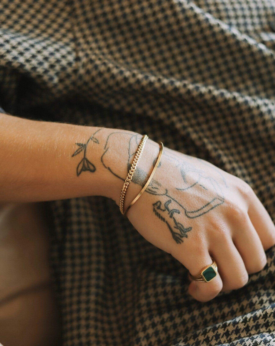 bracelet à maillons ronds en or