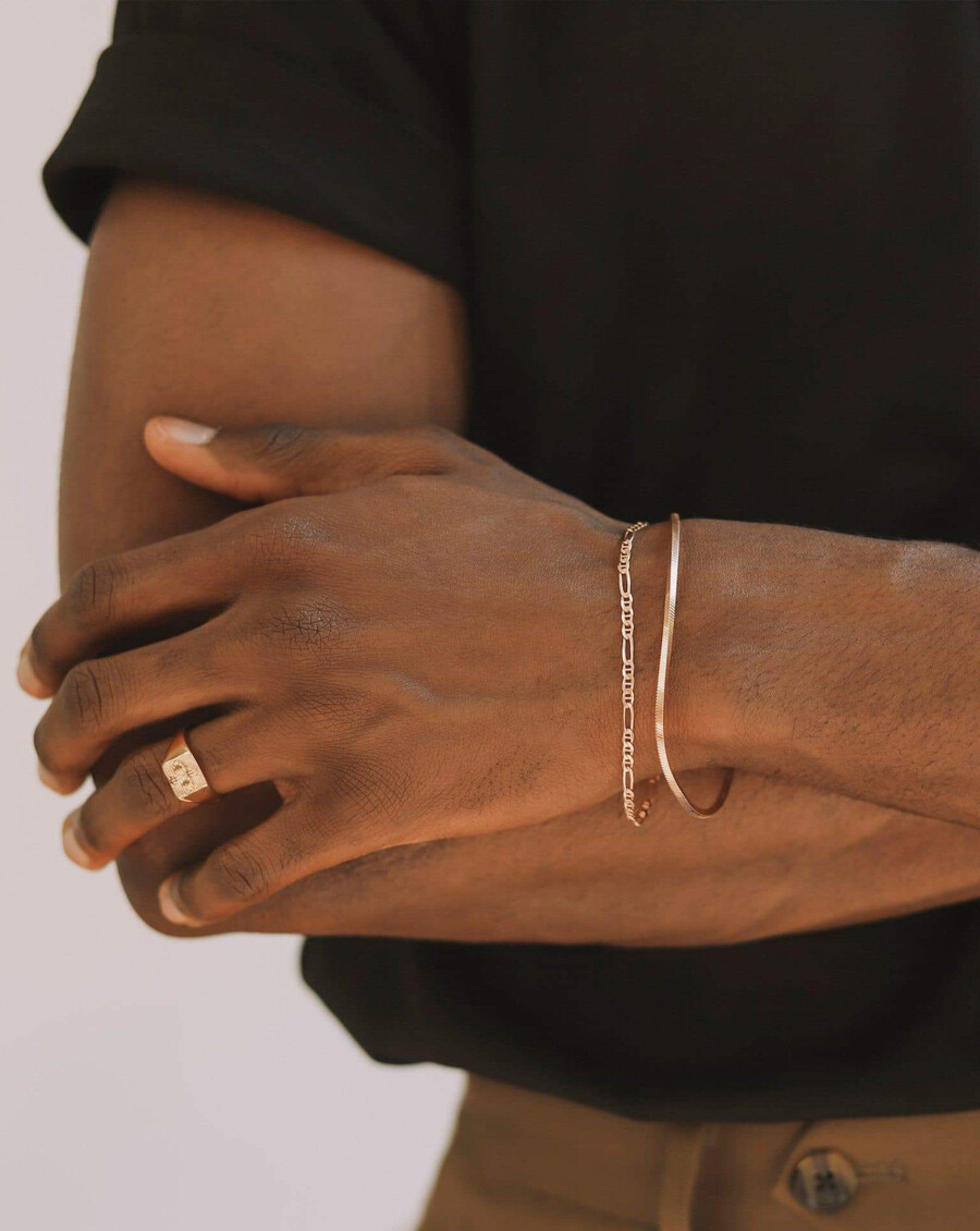 bracelet homme à chaîne serpent carrée