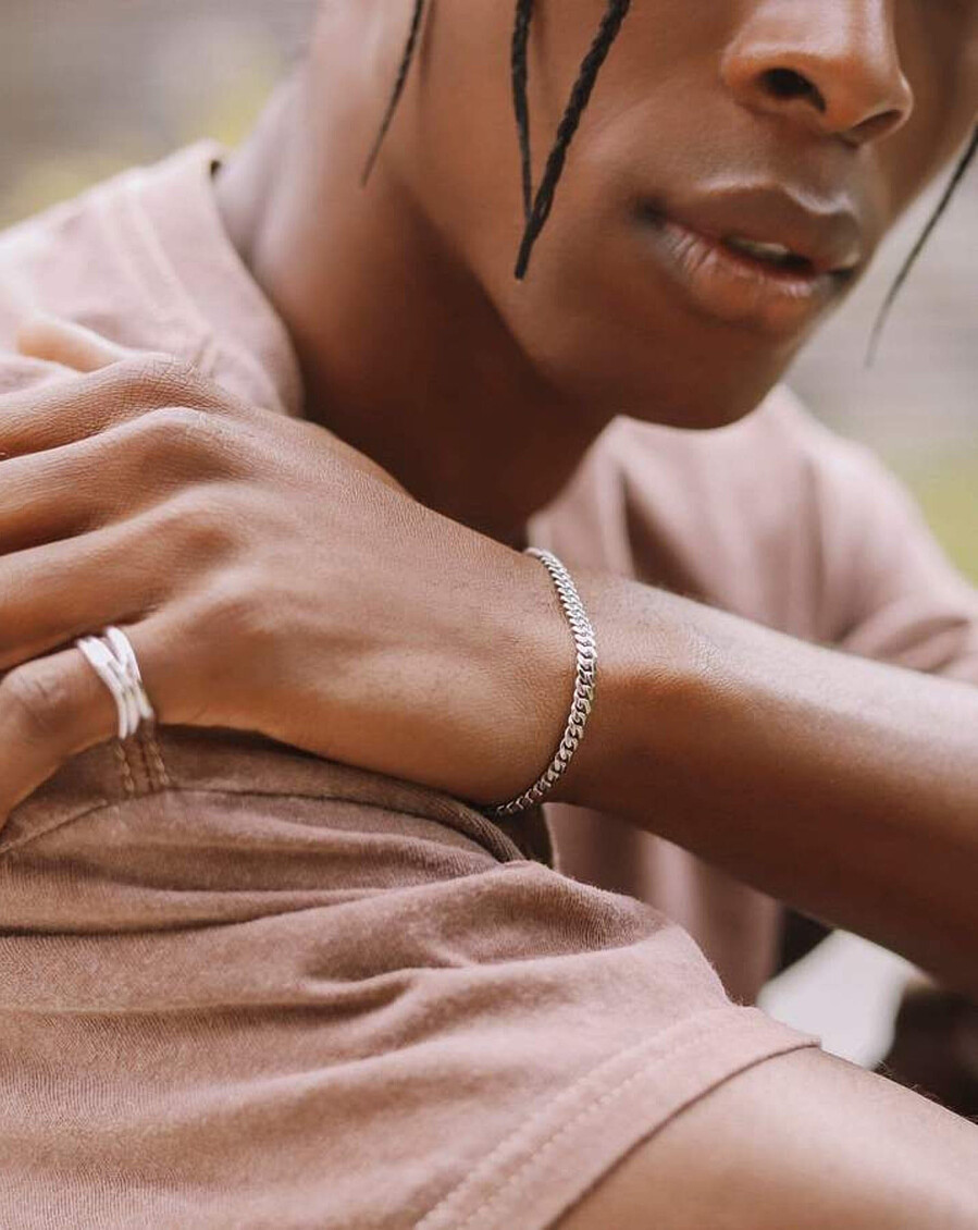 bracelet à maillons ronds en argent