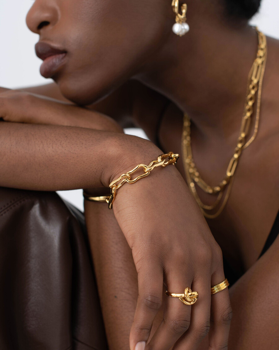 bracelet chaîne infinie torsadée fondue