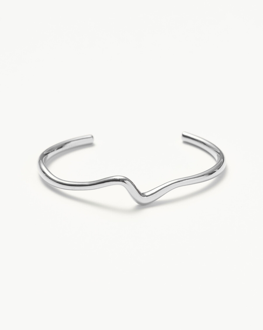 bracelet manchette en argent molten wave