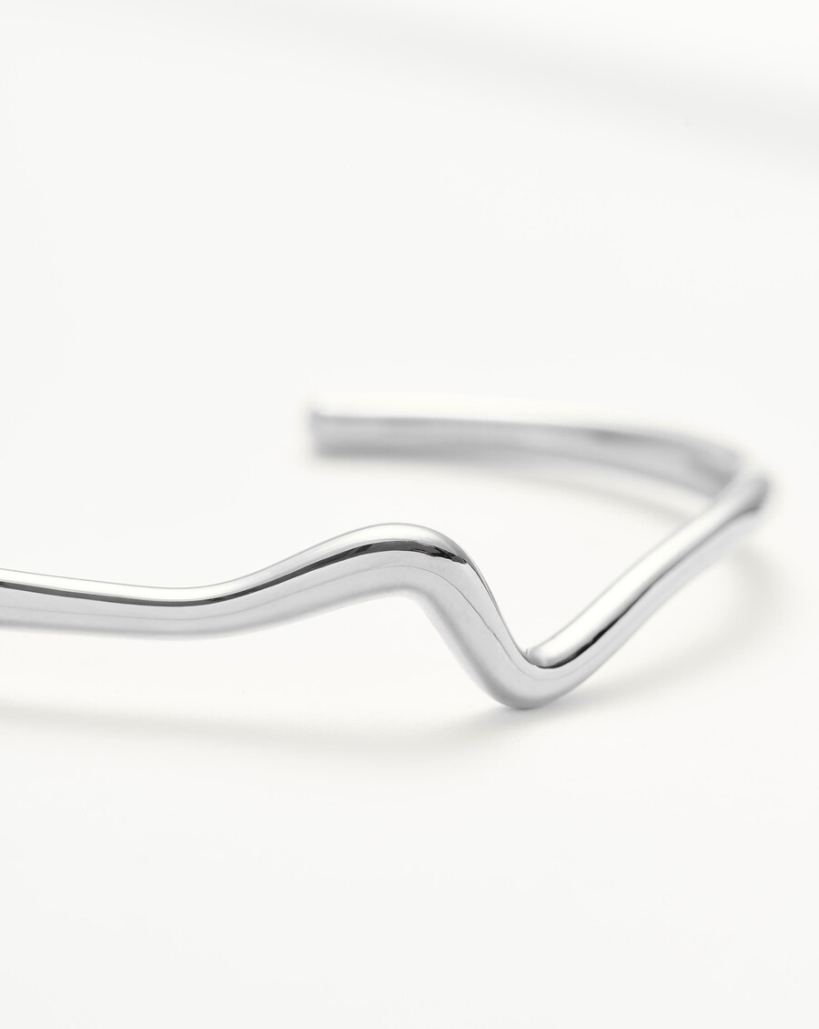 bracelet manchette en argent molten wave