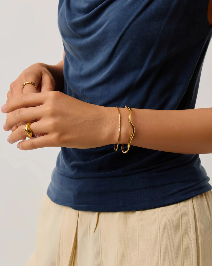 bracelet jonc articulé classique molten - or
