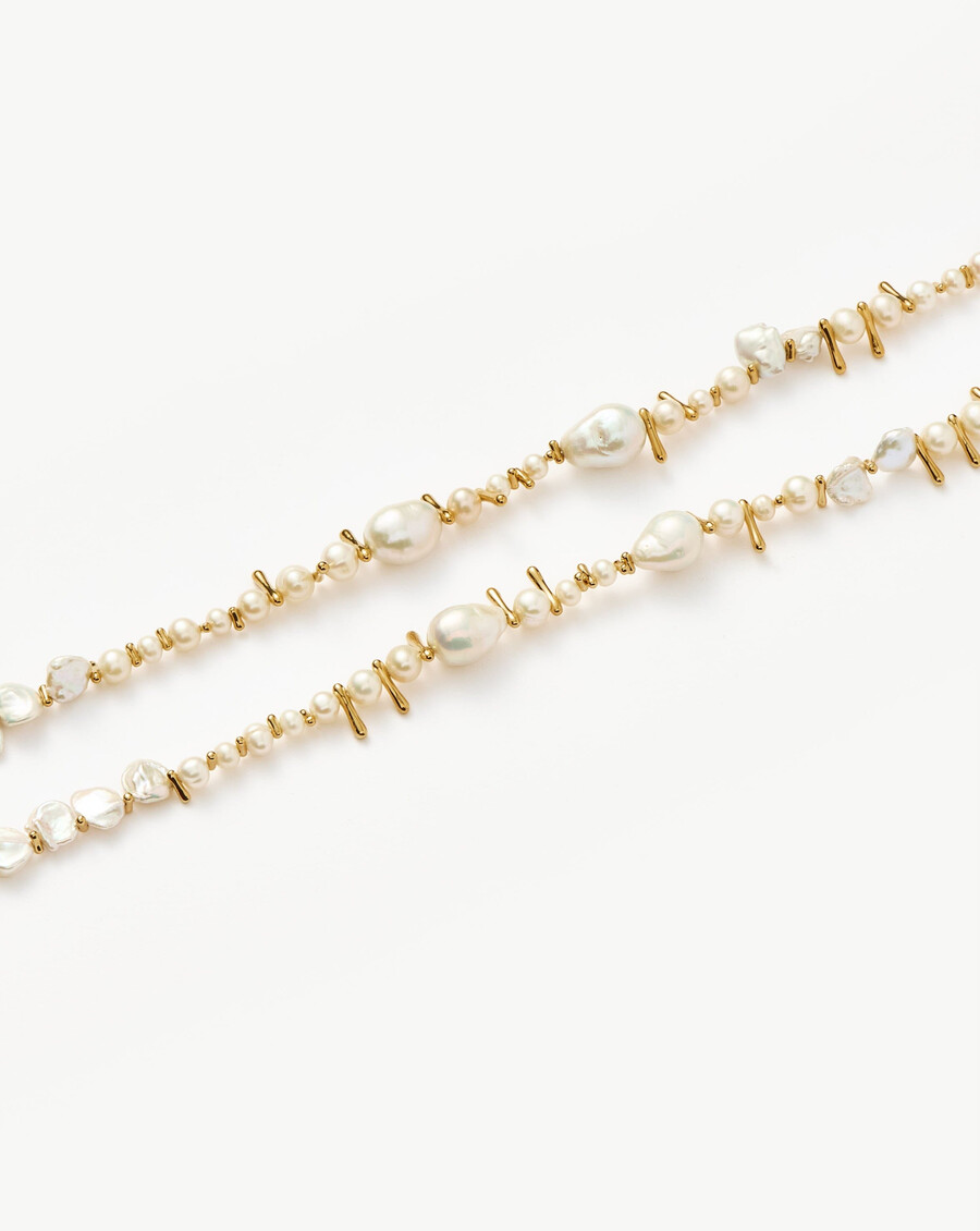 bracelet de perles mélangées - or
