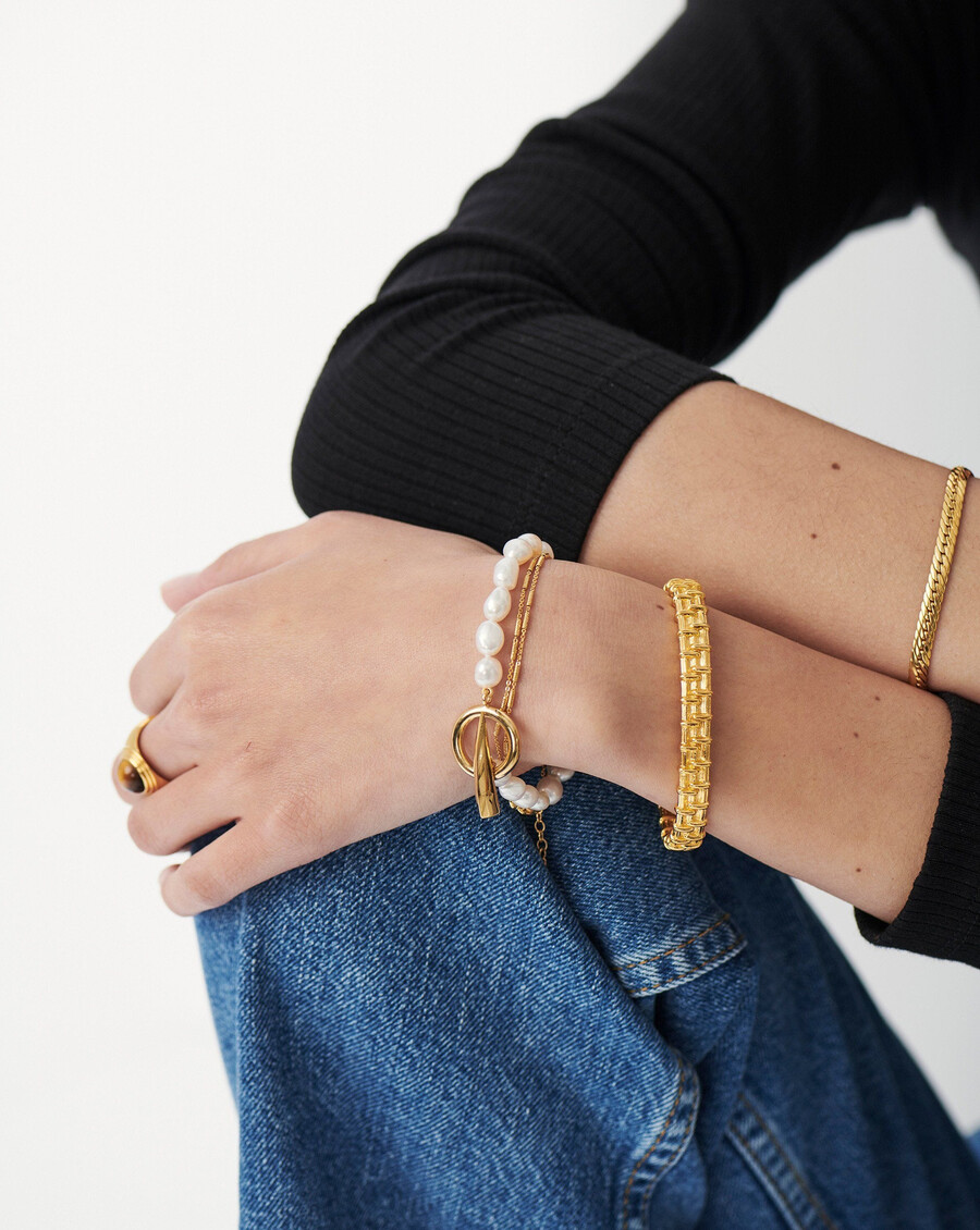bracelet à griffes en t en perles baroques