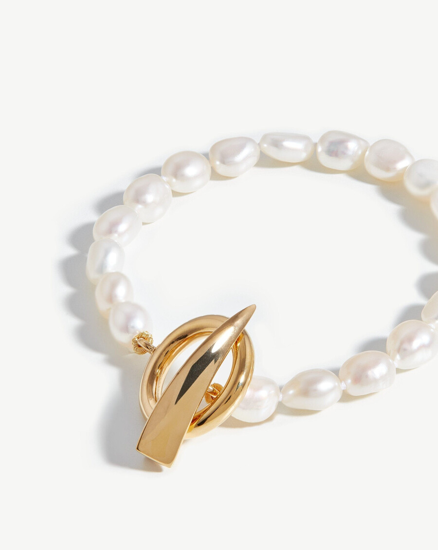 bracelet à griffes en t en perles baroques