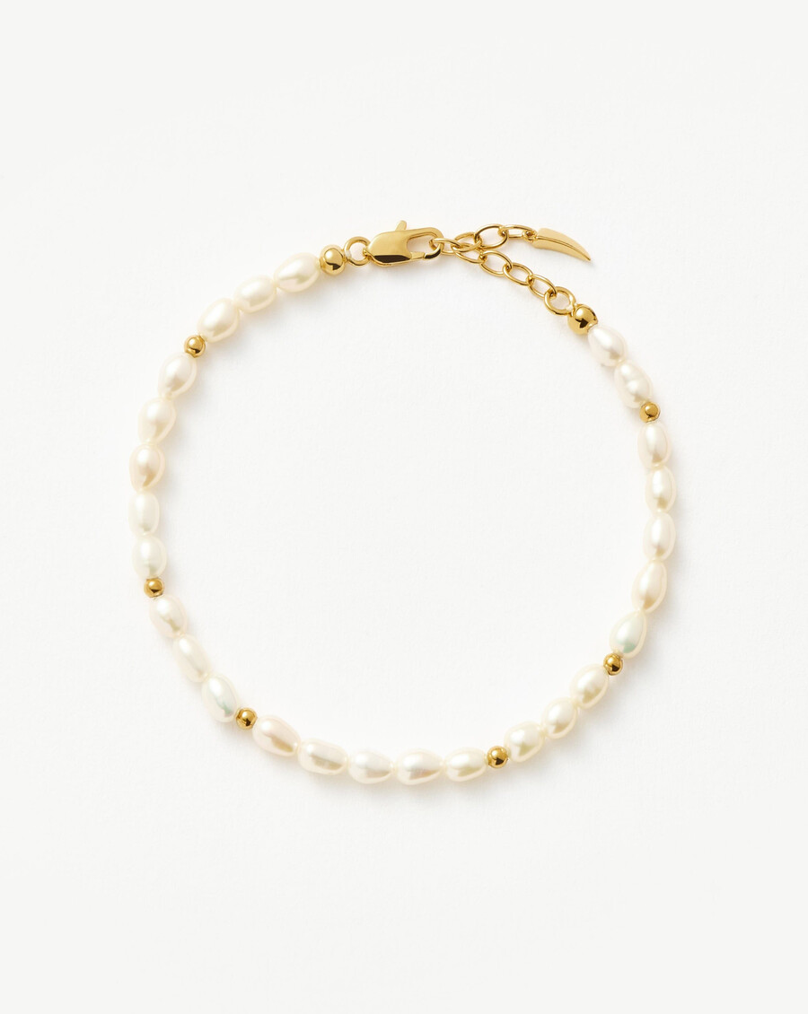 bracelet de perles de culture - plaqué or 18 caratsperle