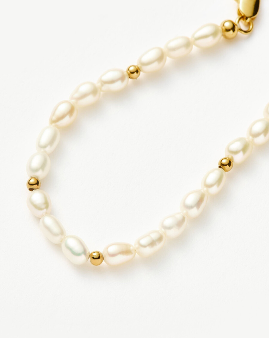 bracelet de perles de culture - plaqué or 18 caratsperle