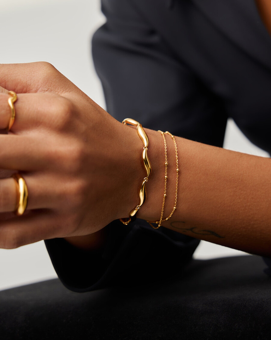 bracelet à maillons savi signature - or