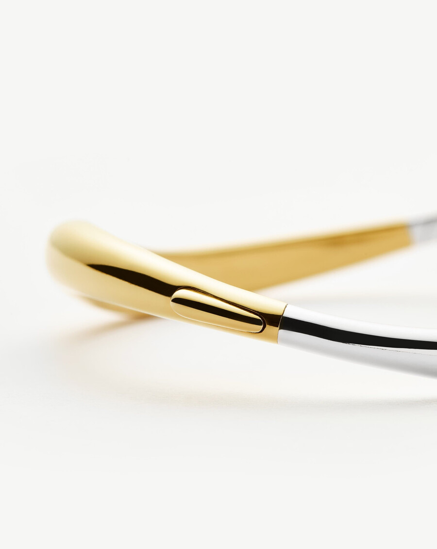 bracelet jonc articulé savi signature - or et argent