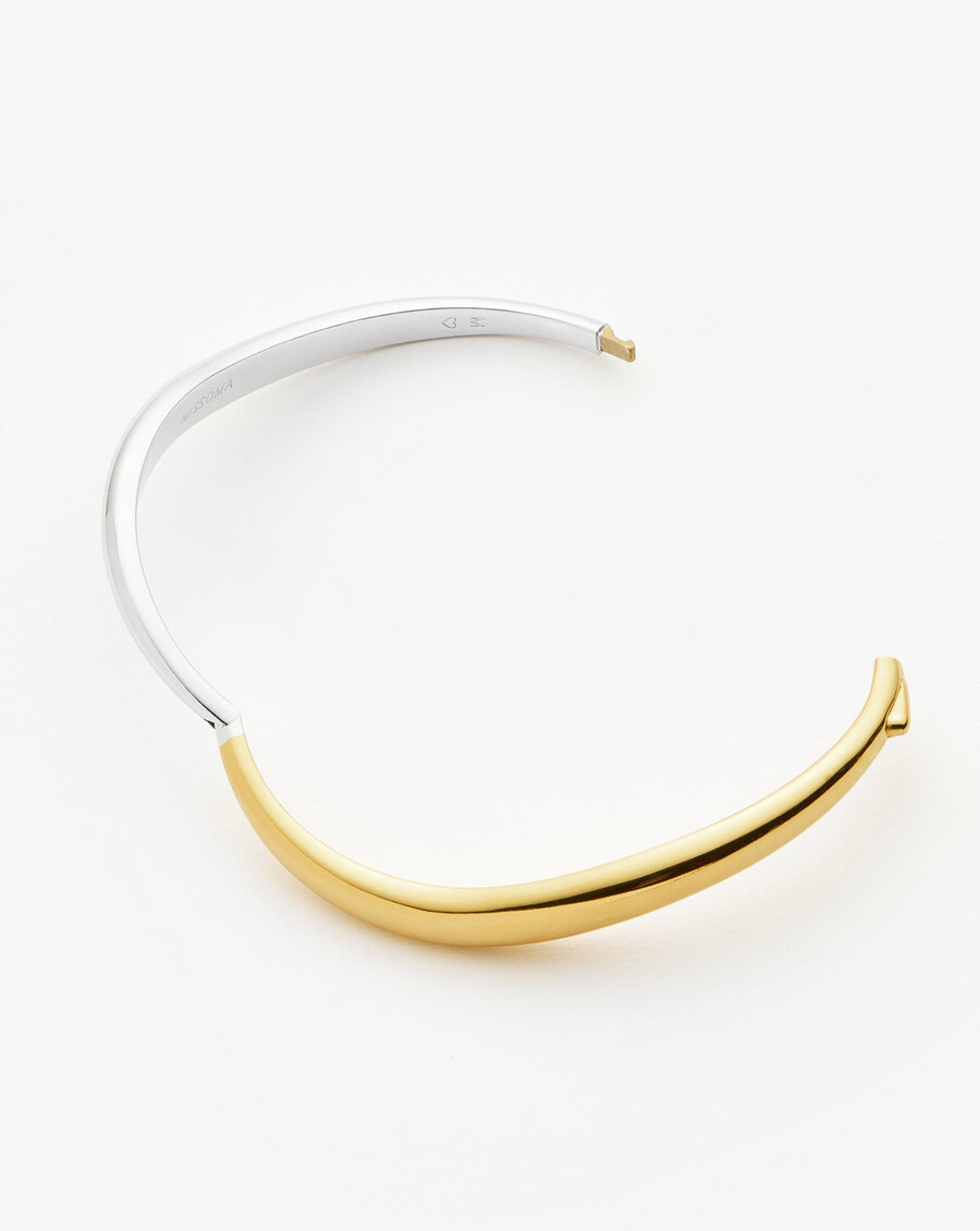 bracelet jonc articulé savi signature - or et argent
