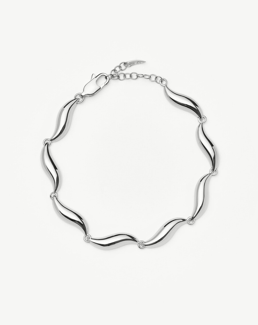 bracelet à maillons savi signature - argent