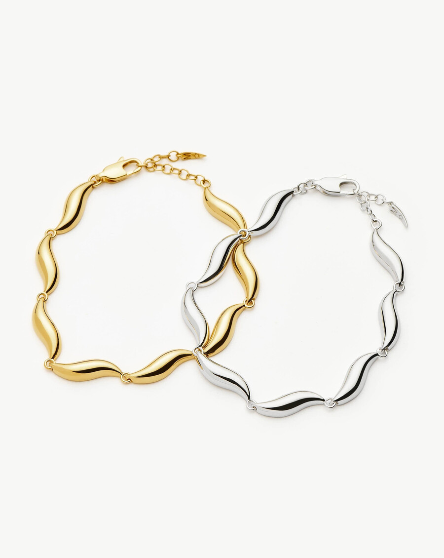 bracelet à maillons savi signature - argent