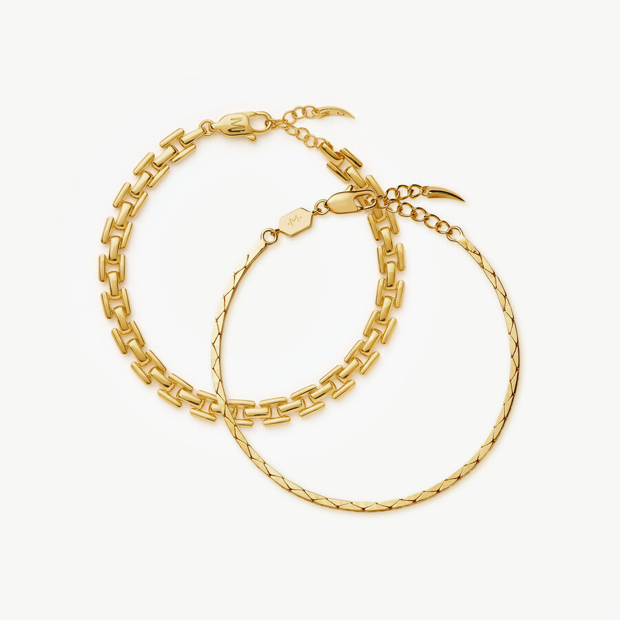 ensemble montre et bracelet chaîne serpent cobra - or