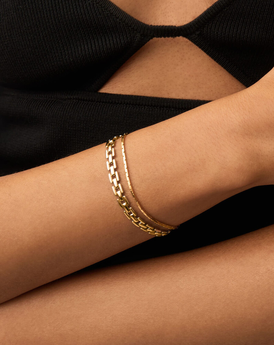 ensemble montre et bracelet chaîne serpent cobra - or