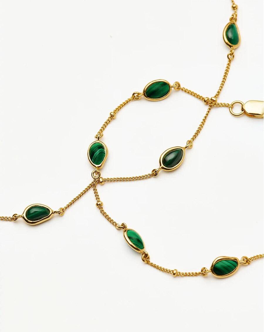 ensemble ras-de-cou et bracelet iconiques en pierre précieuse magma - vermeil