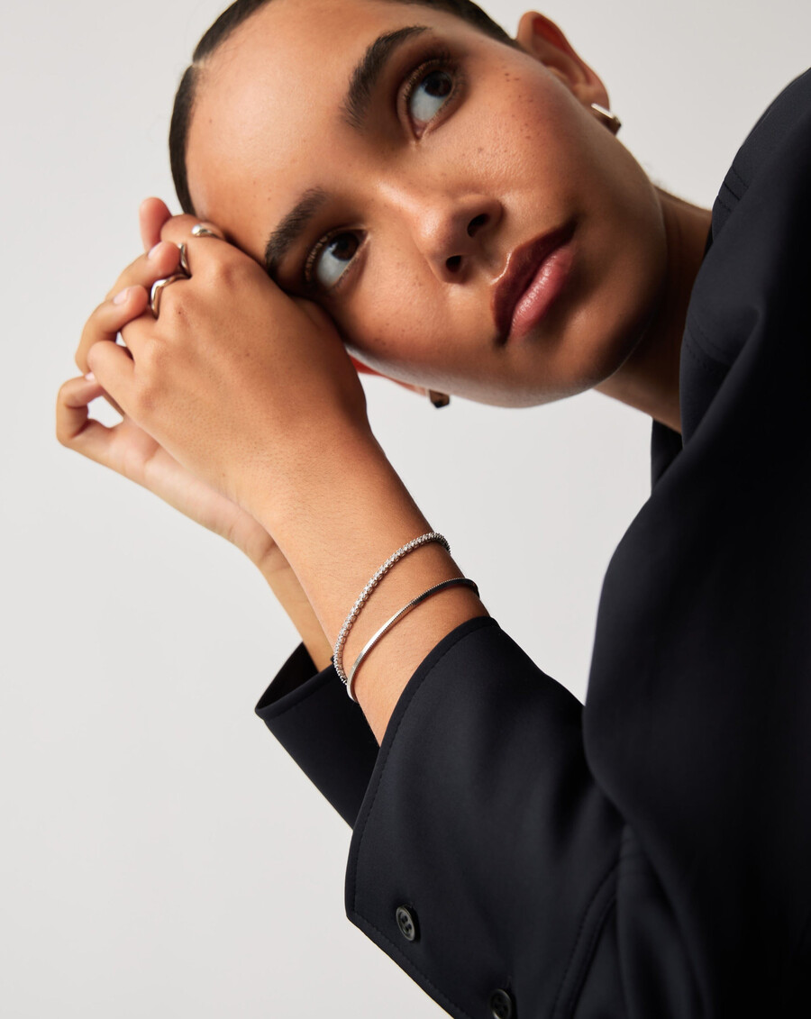 ensemble de bracelets classiques tennis et chaîne serpent - argent sterling