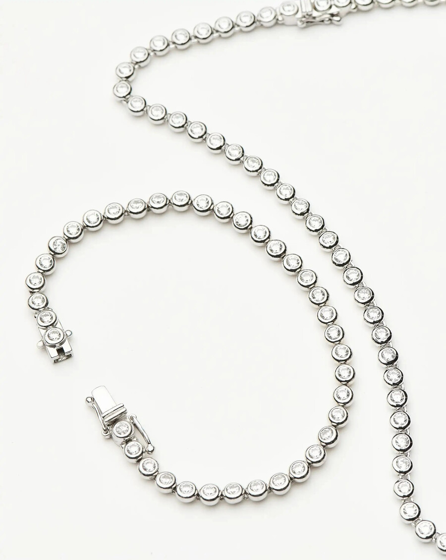 ensemble collier et bracelet ronds tennis - argent