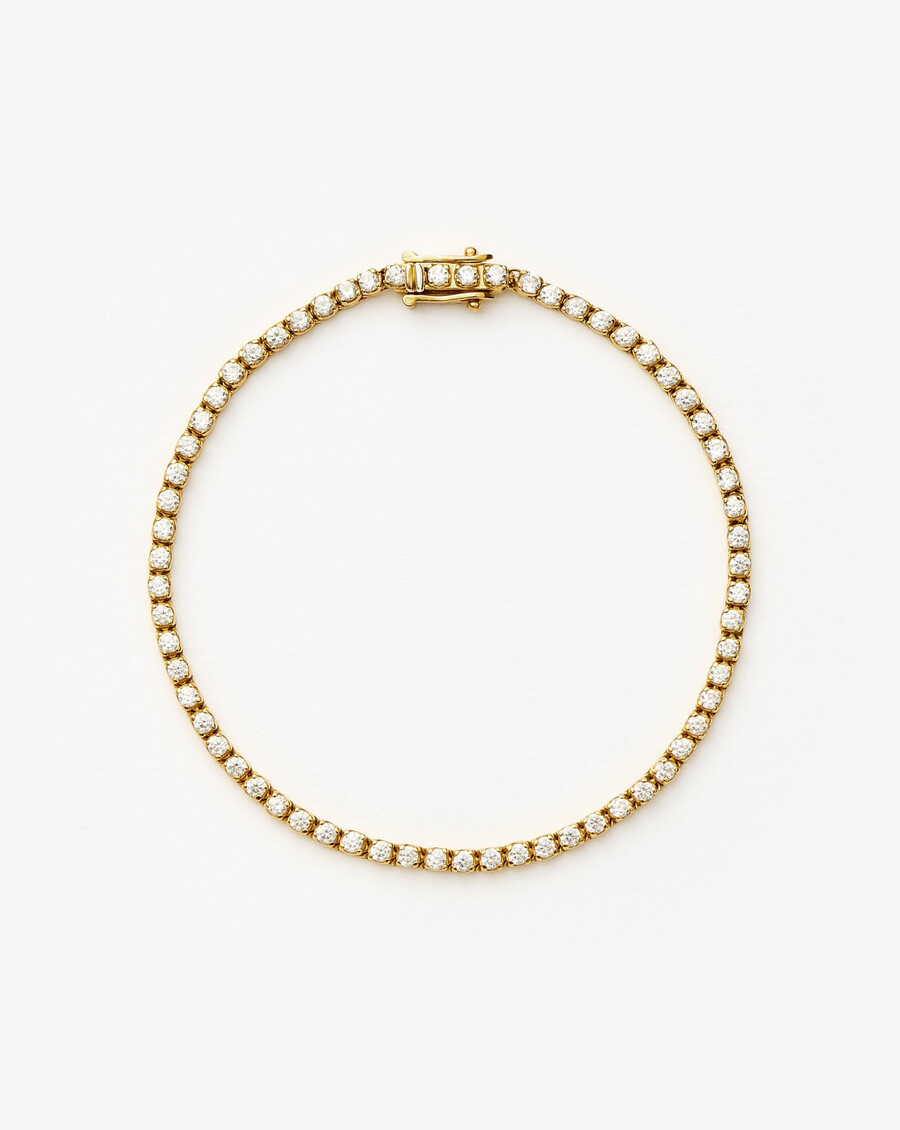 bracelet de tennis classique - vermeil en or 18 carats et zircone cubique