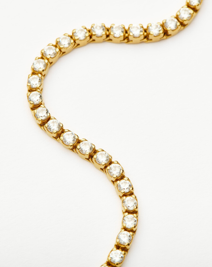 bracelet de tennis classique - vermeil en or 18 carats et zircone cubique
