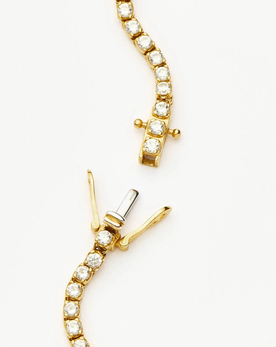 bracelet de tennis classique - vermeil en or 18 carats et zircone cubique