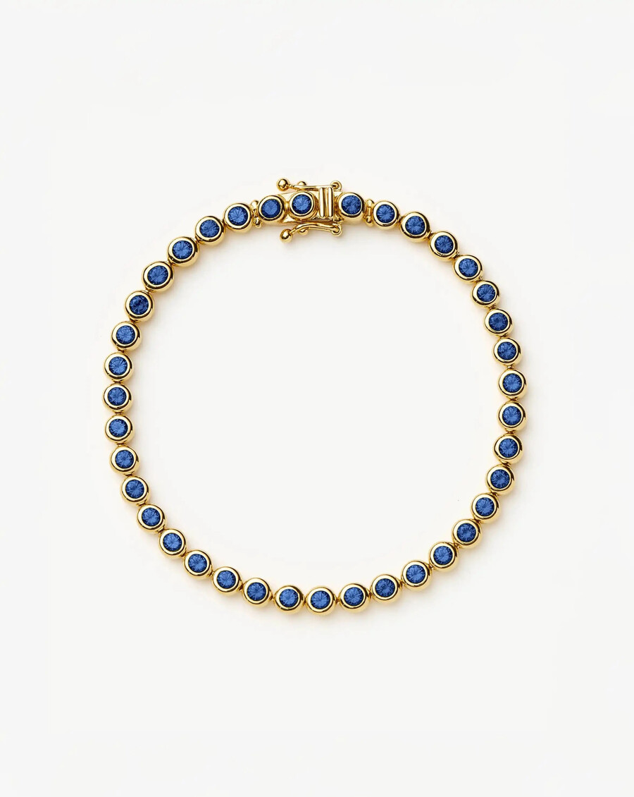 bracelet de tennis rond - or bleu