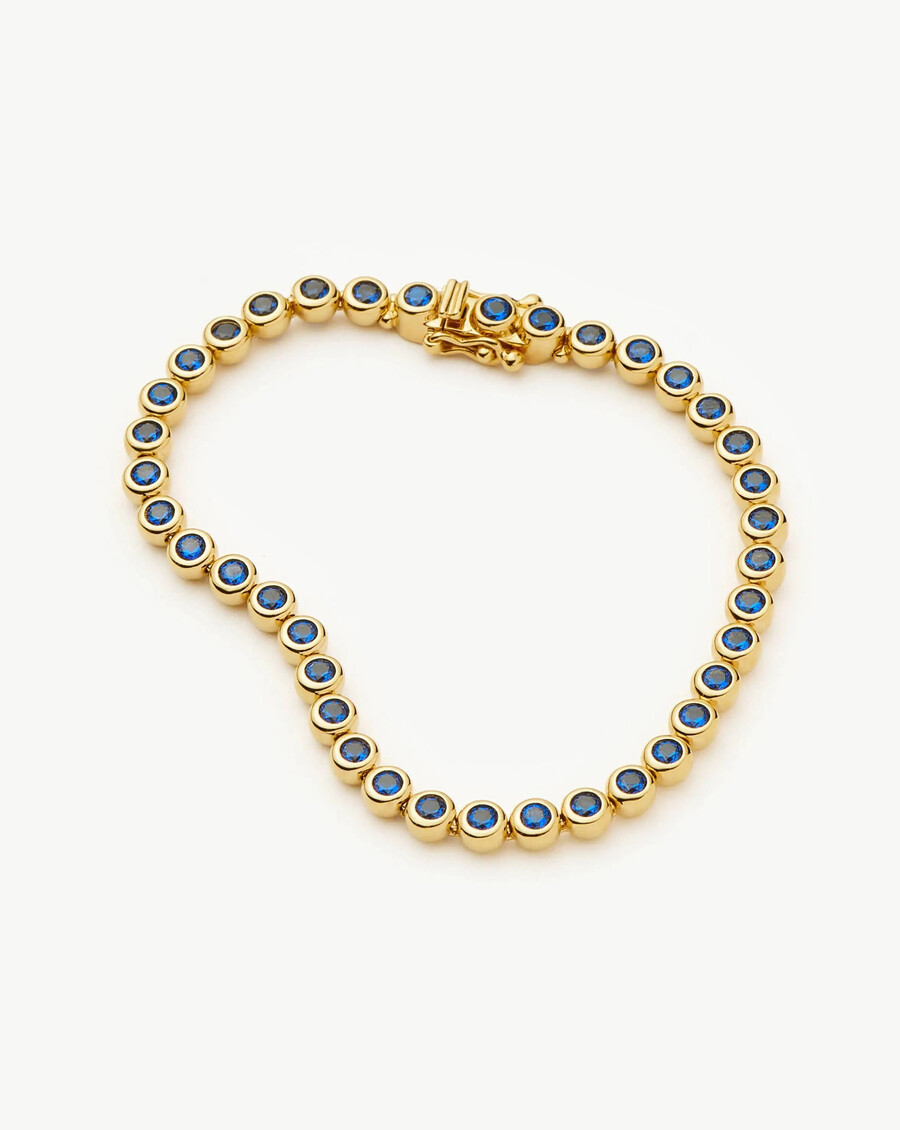 bracelet de tennis rond - or bleu