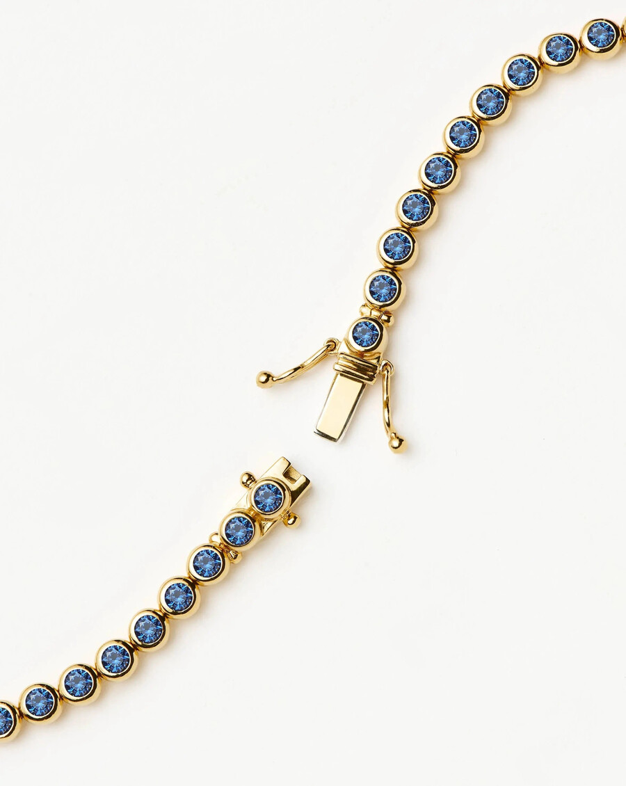 bracelet de tennis rond - or bleu
