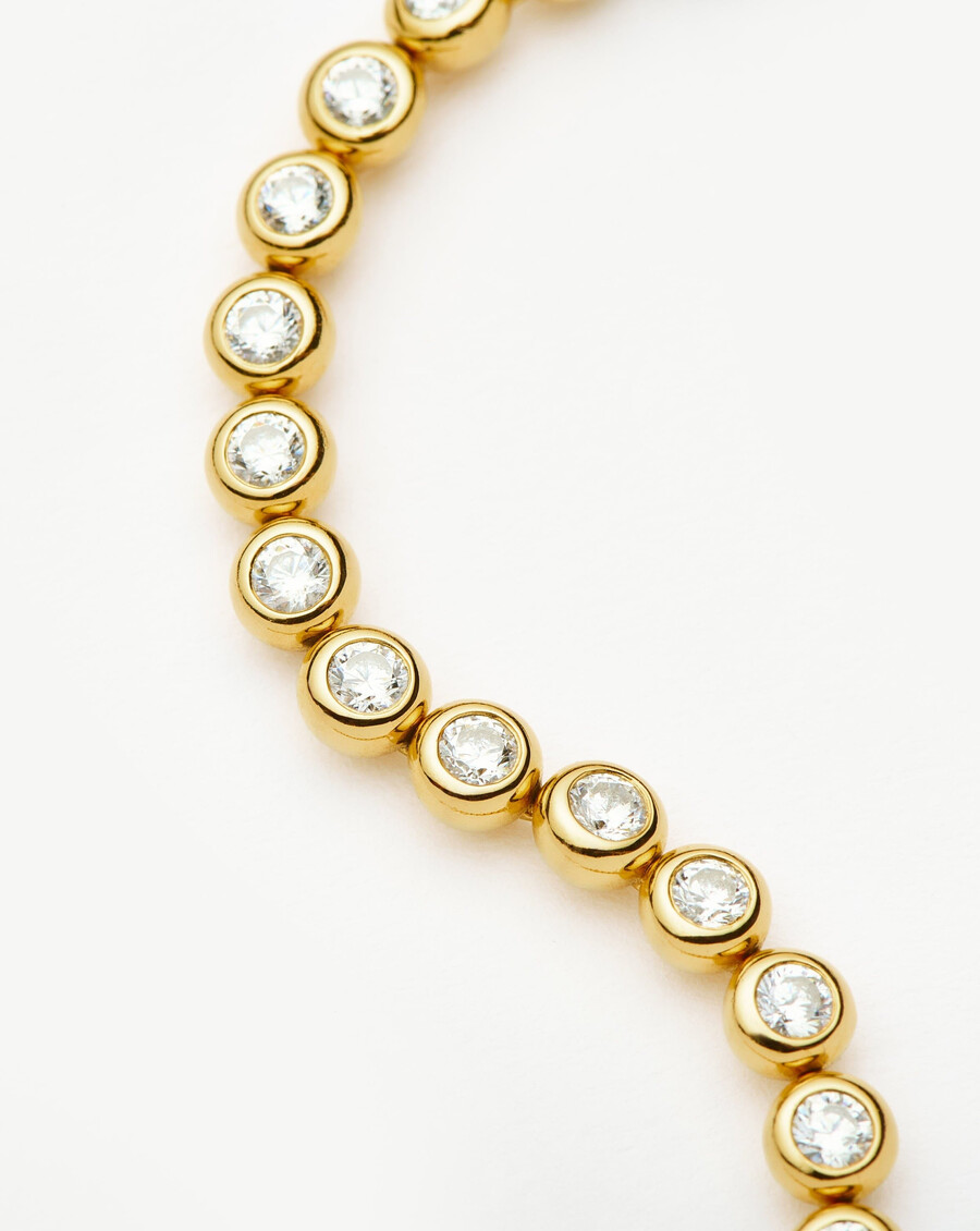 bracelet de tennis rond - vermeil en or 18 carats et zircone cubique