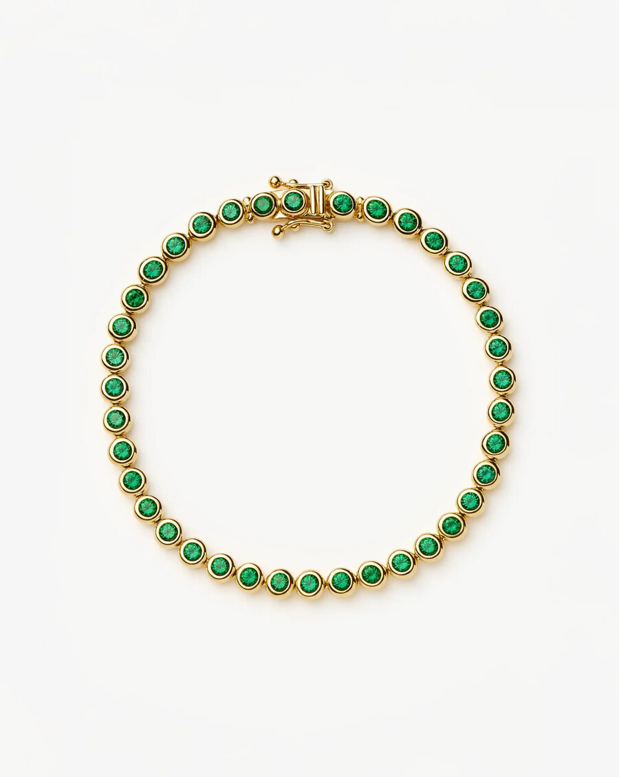 bracelet de tennis rond - or vert