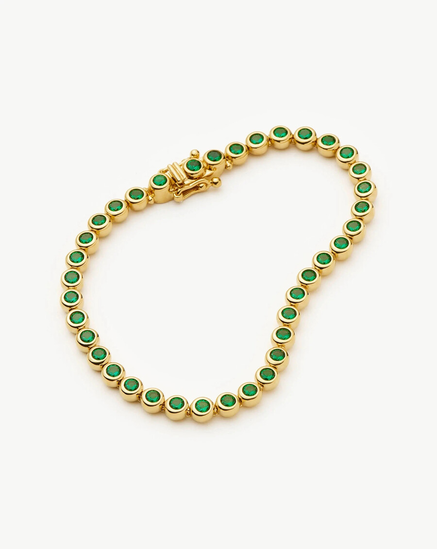 bracelet de tennis rond - or vert