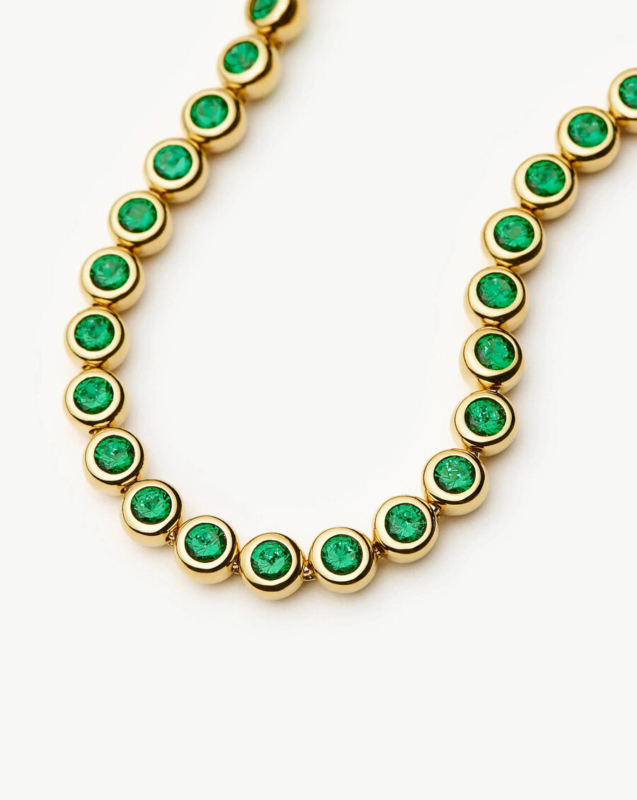 bracelet de tennis rond - or vert