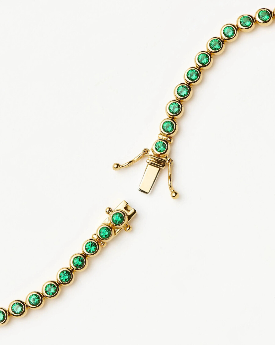 bracelet de tennis rond - or vert