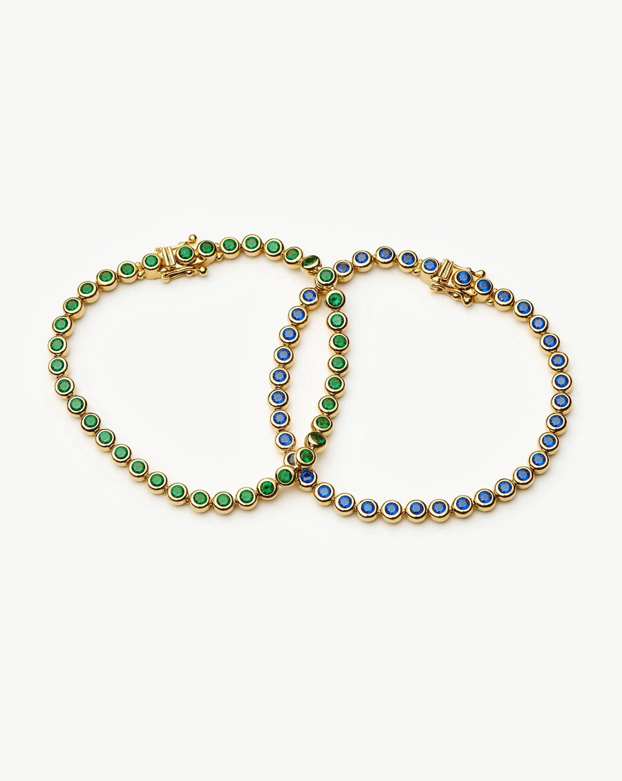bracelet de tennis rond - or vert