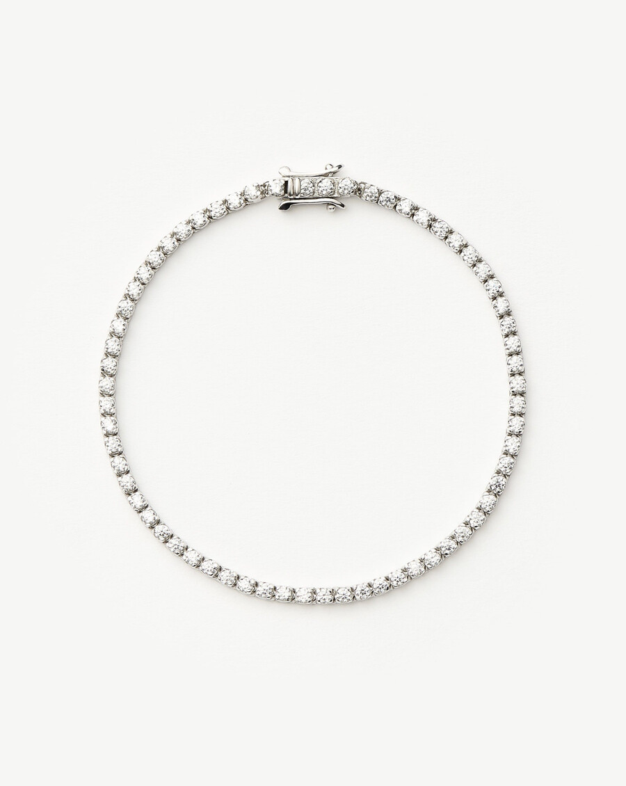 bracelet de tennis classique - argent sterling et zircone cubique