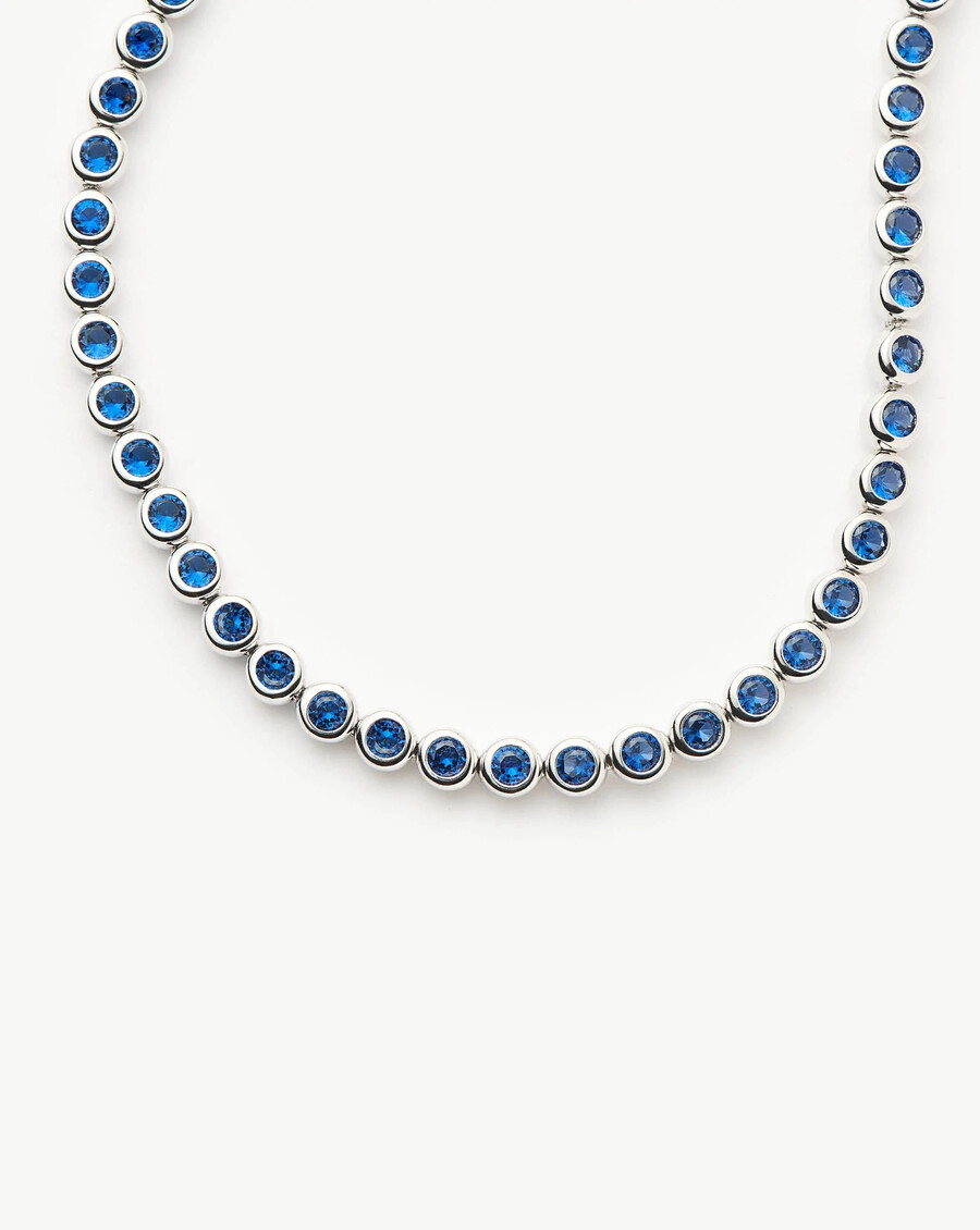 bracelet de tennis rond - argent bleu