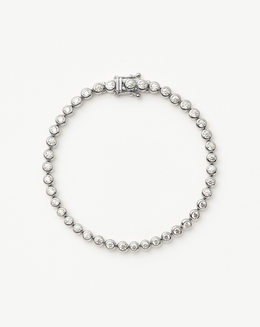 bracelet de tennis rond - argent sterling et zircon cubique