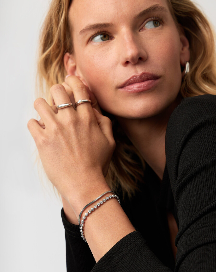 bracelet de tennis rond - argent sterling et zircon cubique