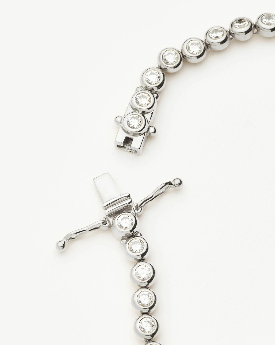 bracelet de tennis rond - argent sterling et zircon cubique
