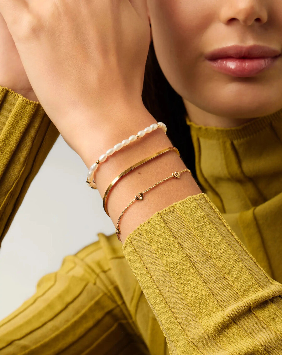 bracelet à breloques mini cœur fondu