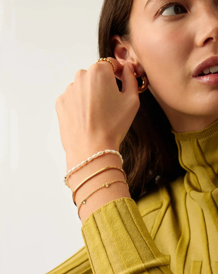 bracelet à breloques mini cœur fondu