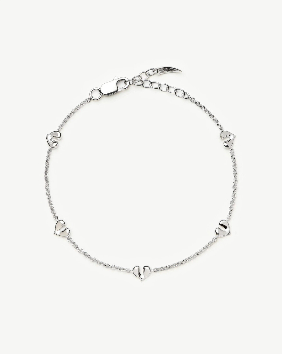 bracelet à breloques mini cœur fondu