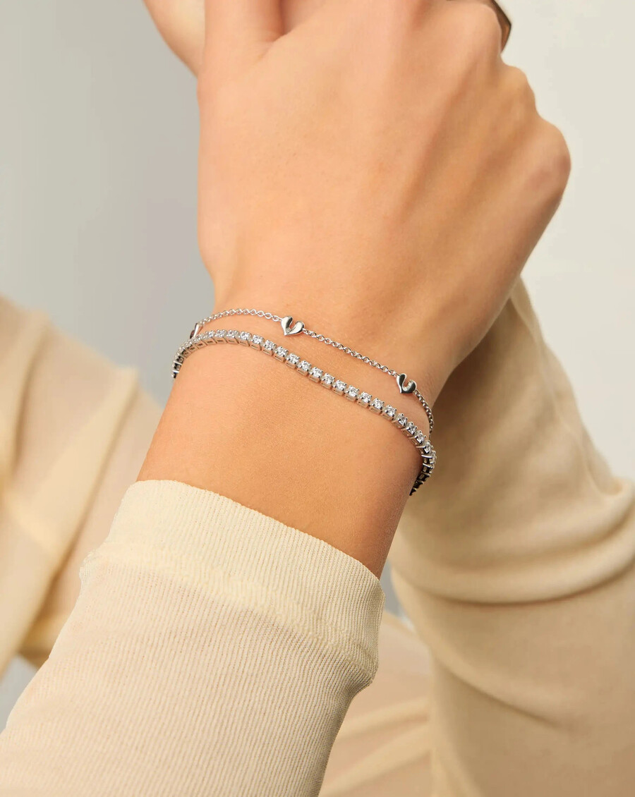 bracelet à breloques mini cœur fondu