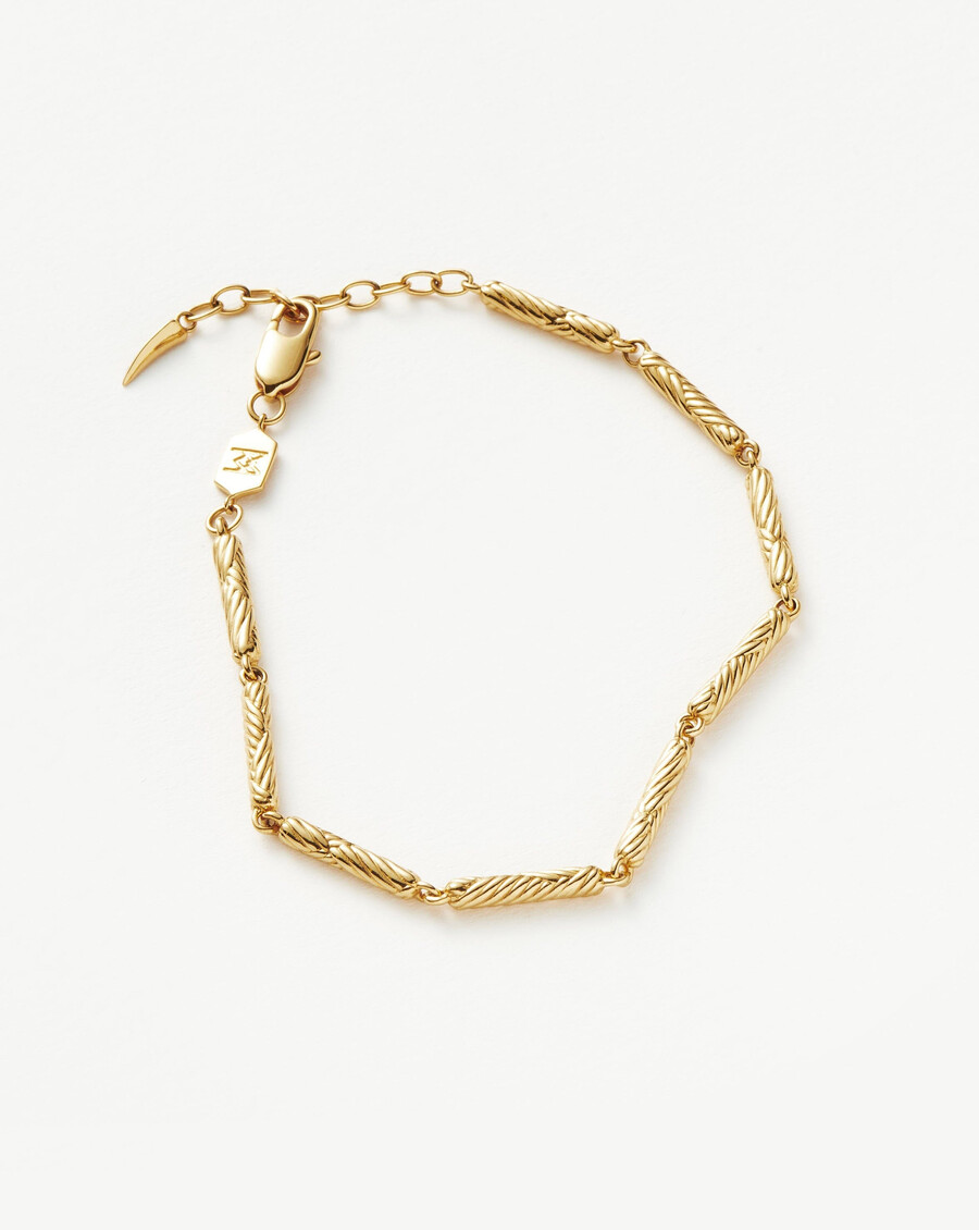 bracelet à maillons ondulés - or